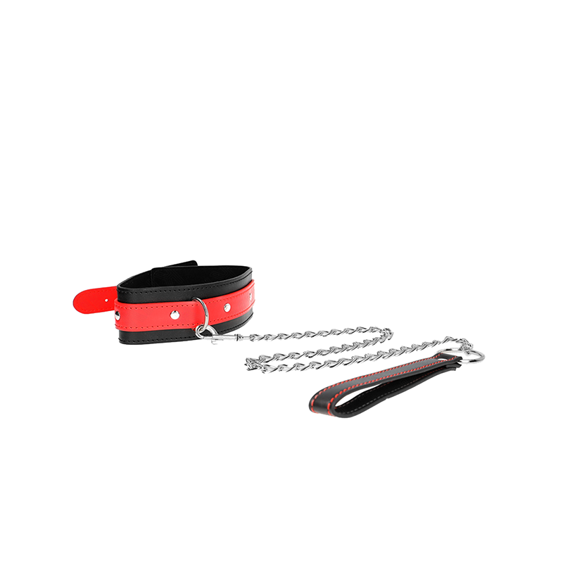 Collar Con Correa 65 Cm Rojo Ajustable 36-43 Cm X 5 Cm