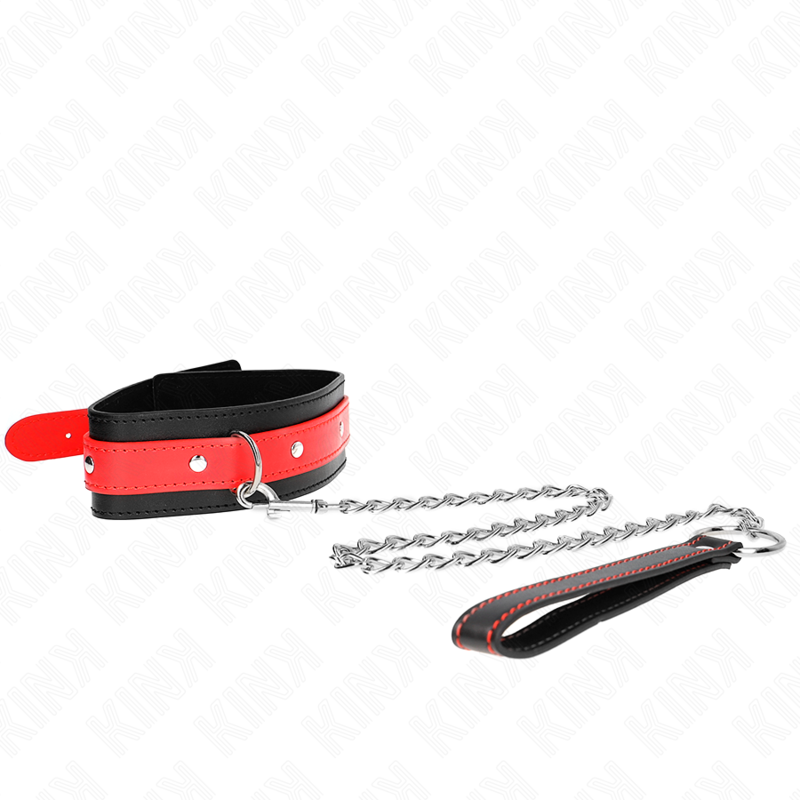 Collar Con Correa 65 Cm Rojo Ajustable 36-43 Cm X 5 Cm