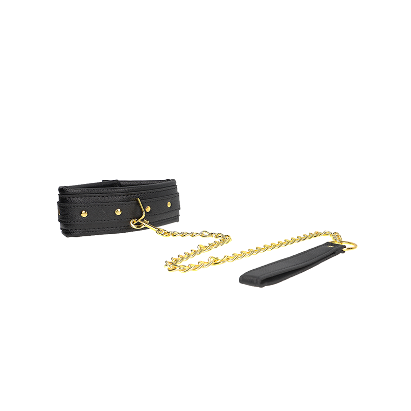 Collar Con Correa Esponja Imitación Cuero Modelo 1 Ajustable 37-54 Cm X 3 Cm