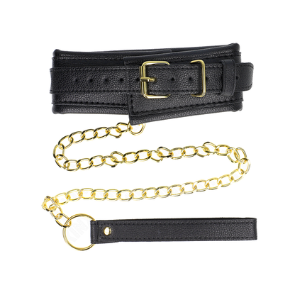 Collar Con Correa Esponja Imitación Cuero Modelo 1 Ajustable 37-54 Cm X 3 Cm