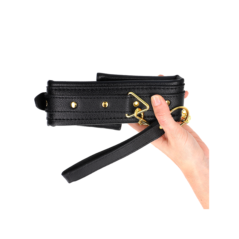 Collar Con Correa Esponja Imitación Cuero Modelo 1 Ajustable 37-54 Cm X 3 Cm