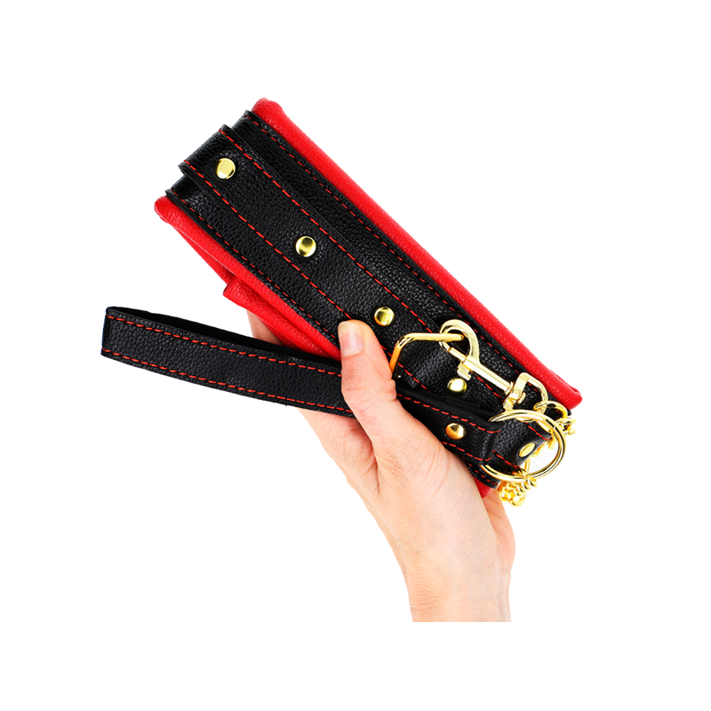 Collar Con Correa Esponja Imitación Cuero Modelo 2 Ajustable 37-54 Cm X 3 Cm