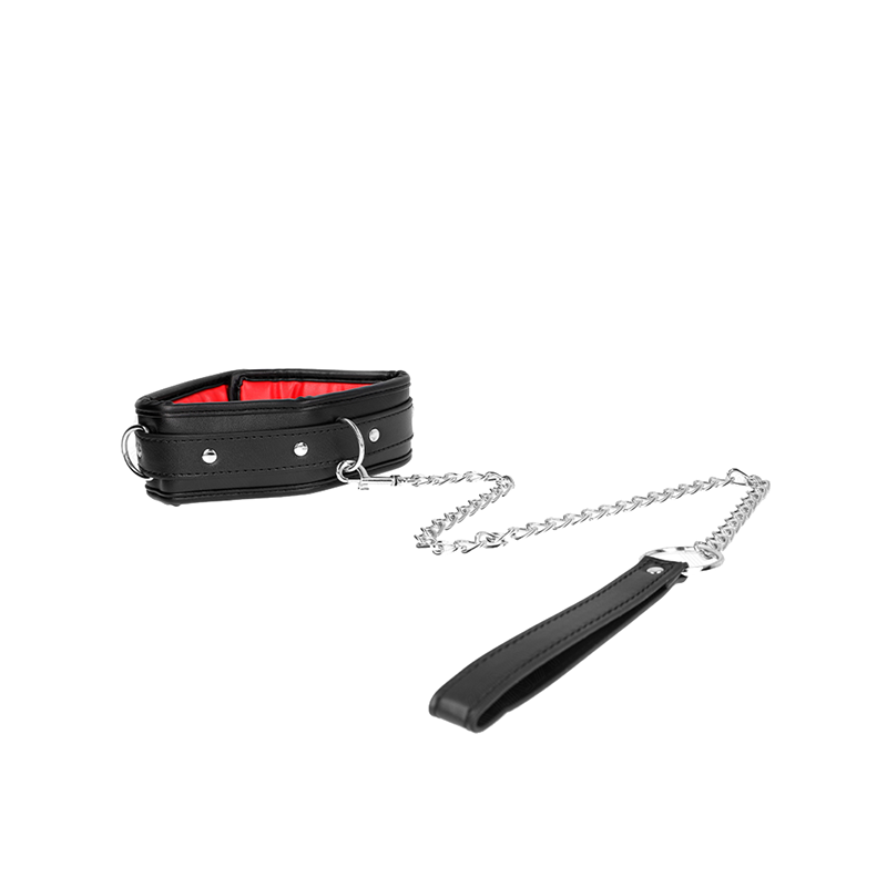 Collar Con Correa Esponja Imitación Cuero Modelo 3 Ajustable 37-54 Cm X 3 Cm