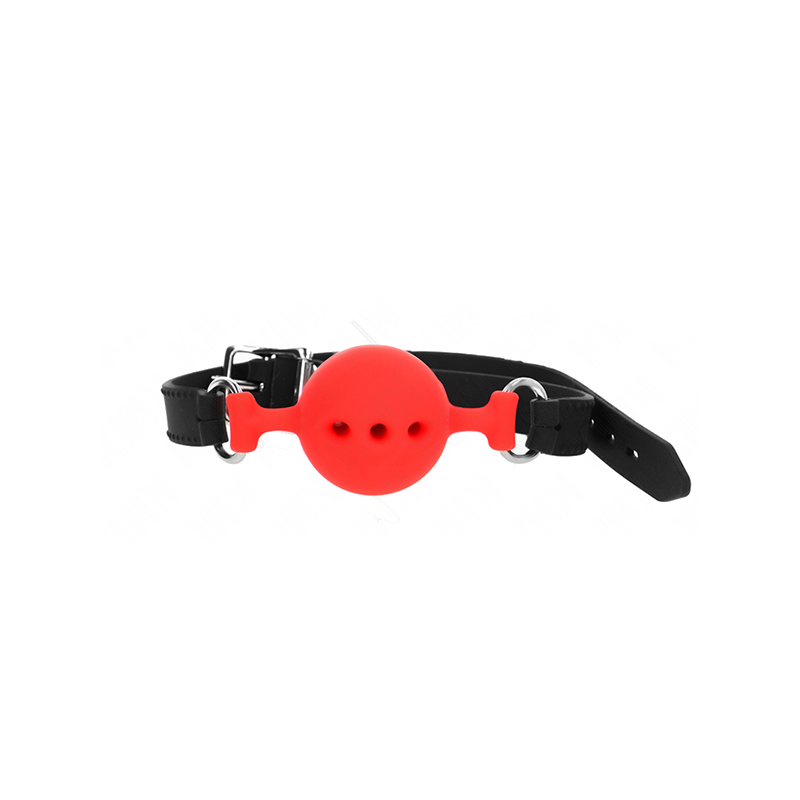 Mordaza 55 X 2 Cm De Bola 4.5 Cm De Silicona Completa Talla M Rojo Ajustable 35-51 Cm