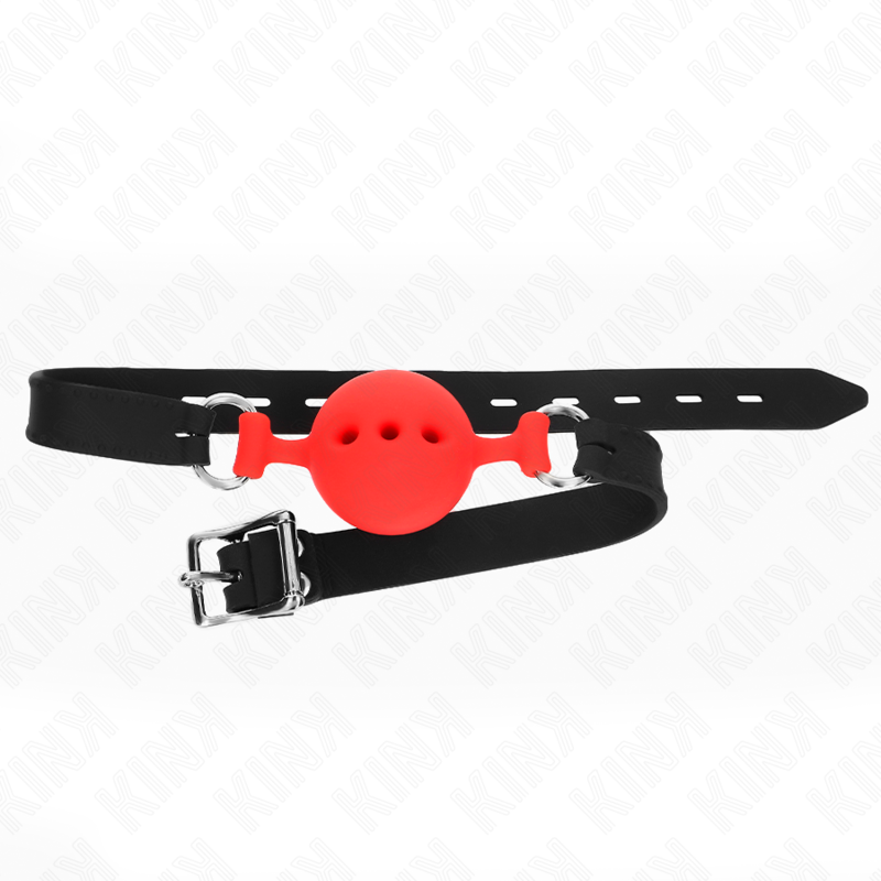 Mordaza 55 X 2 Cm De Bola 4.5 Cm De Silicona Completa Talla M Rojo Ajustable 35-51 Cm