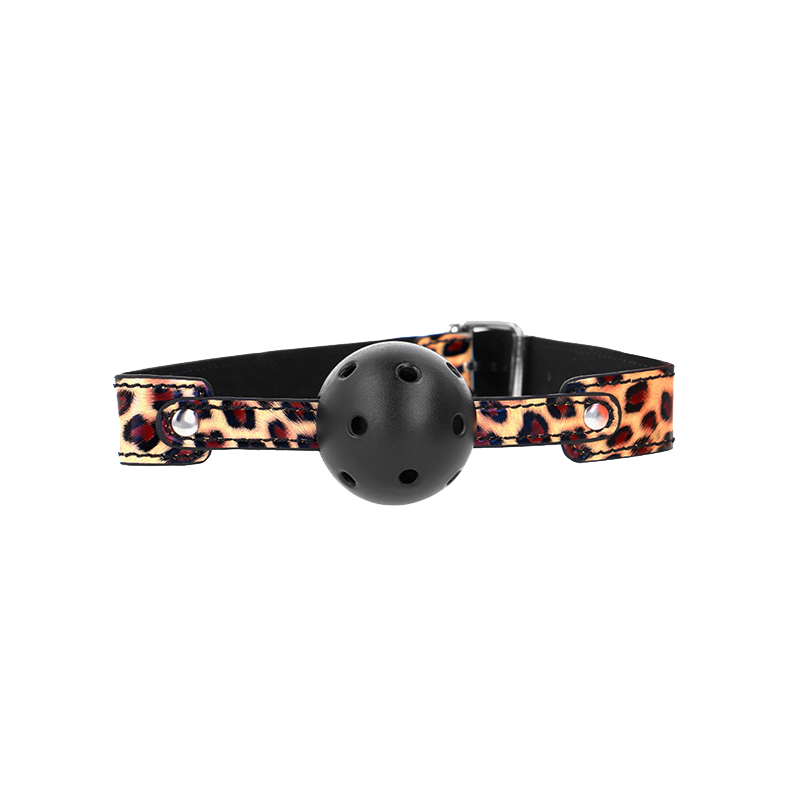 Mordaza De Bola 4.5 Cm Transpirable Leopardo 65 X 2.5 Cm