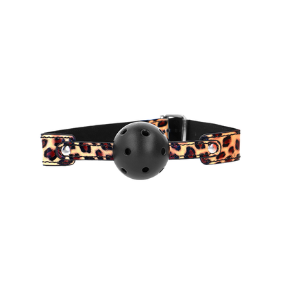 Mordaza De Bola 4.5 Cm Transpirable Leopardo 65 X 2.5 Cm