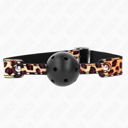 Mordaza De Bola 4.5 Cm Transpirable Leopardo 65 X 2.5 Cm