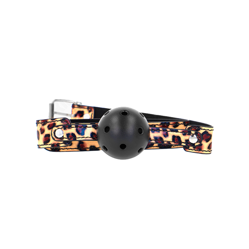 Mordaza De Bola 4.5 Cm Transpirable Leopardo 65 X 2.5 Cm
