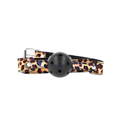 Mordaza De Bola 4.5 Cm Transpirable Leopardo 65 X 2.5 Cm