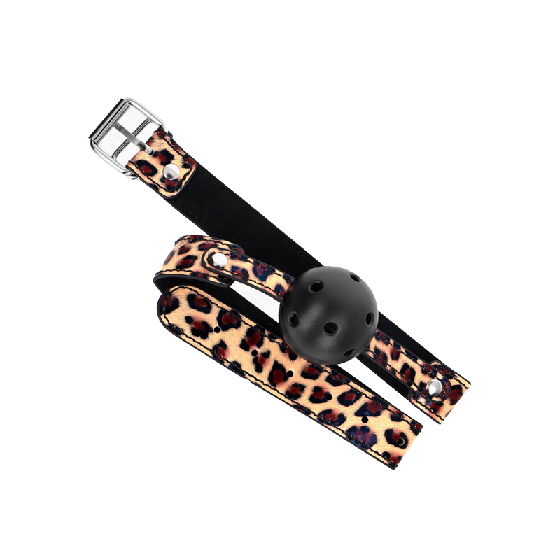Mordaza De Bola 4.5 Cm Transpirable Leopardo 65 X 2.5 Cm