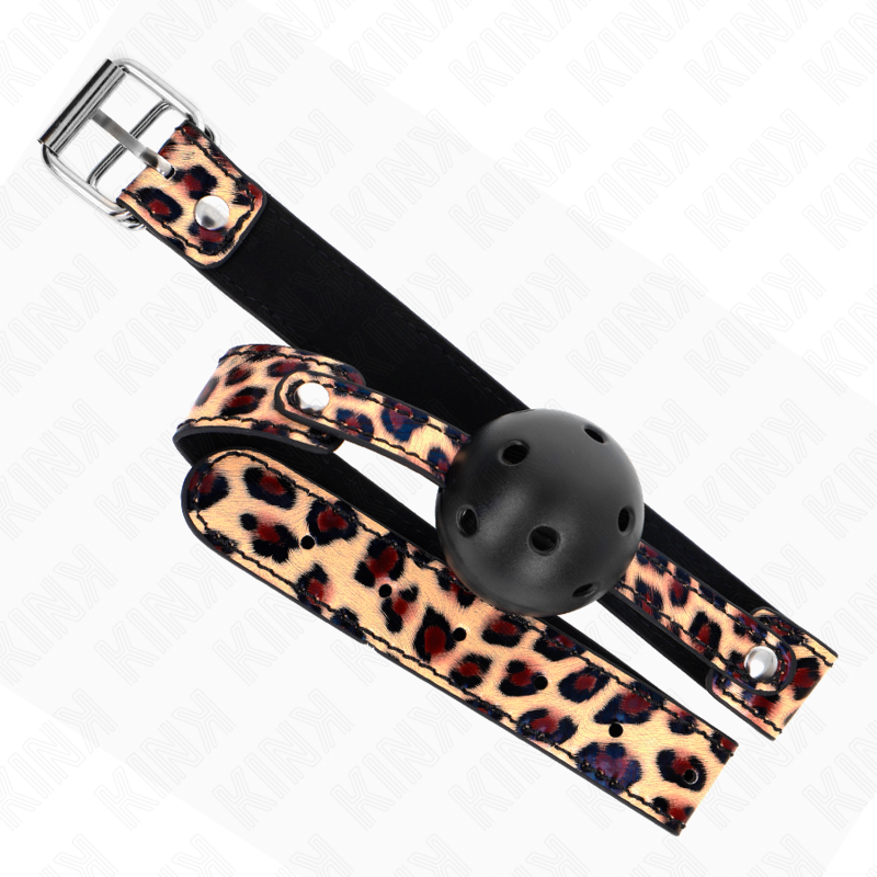 Mordaza De Bola 4.5 Cm Transpirable Leopardo 65 X 2.5 Cm