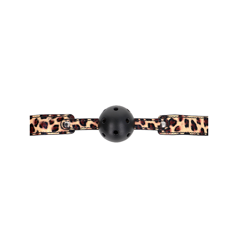 Mordaza De Bola 4.5 Cm Transpirable Leopardo 65 X 2.5 Cm