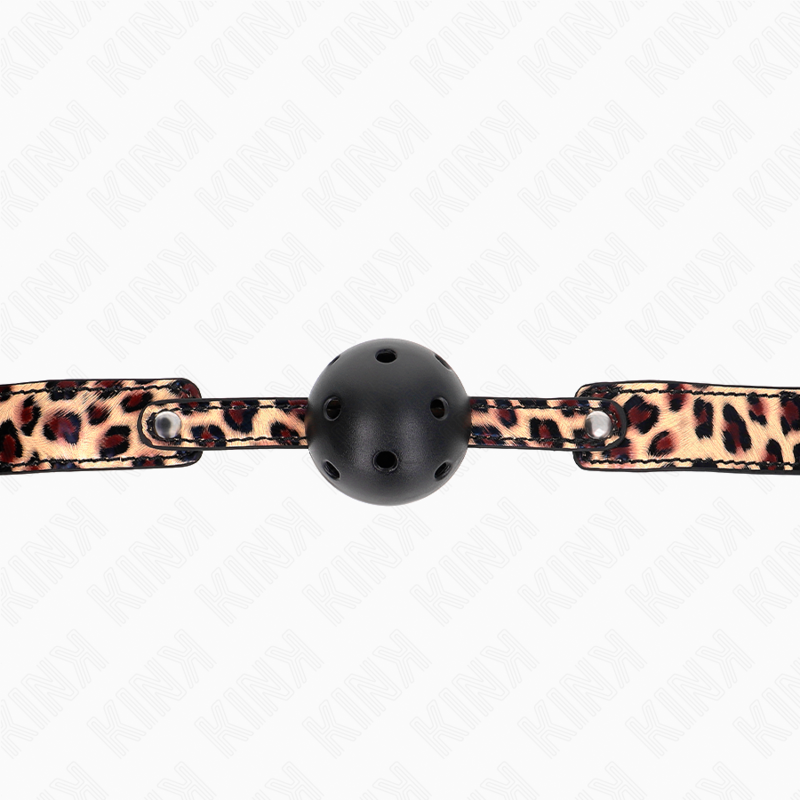 Mordaza De Bola 4.5 Cm Transpirable Leopardo 65 X 2.5 Cm