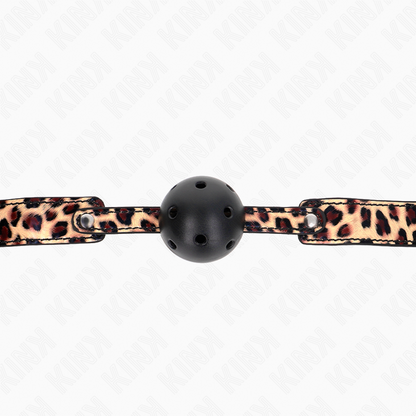 Mordaza De Bola 4.5 Cm Transpirable Leopardo 65 X 2.5 Cm