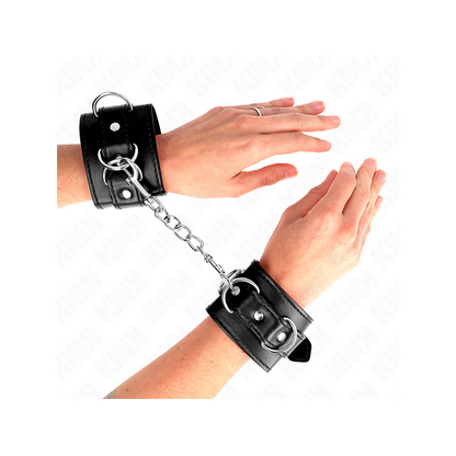Muñequeras Con 3 Anillas En D Ajustable Negro 17.5-25 Cm X 6 Cm