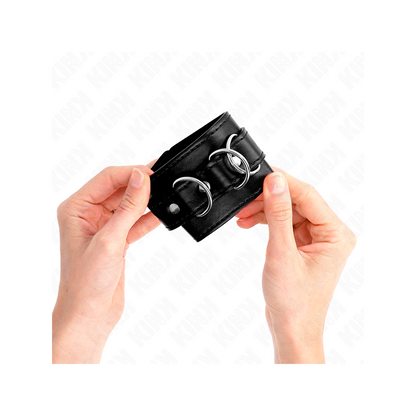 Muñequeras Con 3 Anillas En D Ajustable Negro 17.5-25 Cm X 6 Cm