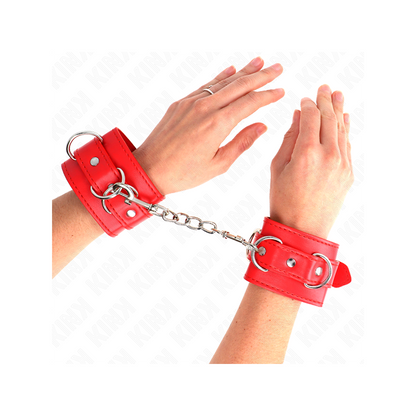 Muñequeras Con 3 Anillas En D Ajustable Rojo 17.5-25 Cm X 6 Cm
