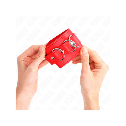 Muñequeras Con 3 Anillas En D Ajustable Rojo 17.5-25 Cm X 6 Cm