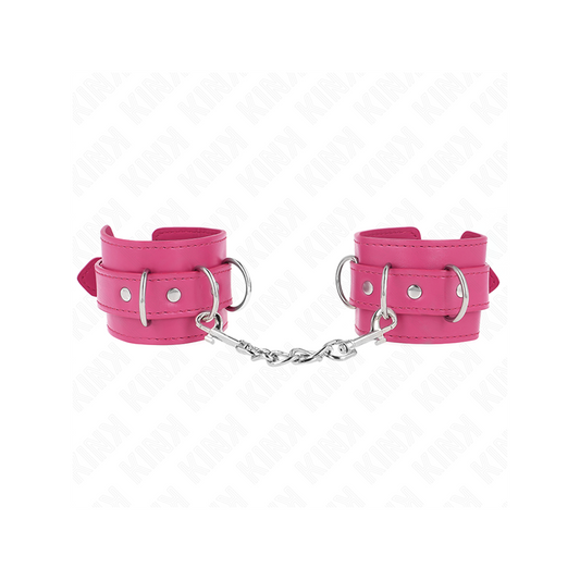 Muñequeras Con 3 Anillas En D Ajustable Rosa 17.5-25 Cm X 6 Cm