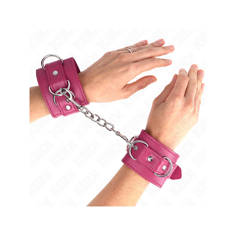 Muñequeras Con 3 Anillas En D Ajustable Rosa 17.5-25 Cm X 6 Cm