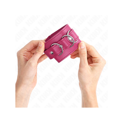 Muñequeras Con 3 Anillas En D Ajustable Rosa 17.5-25 Cm X 6 Cm