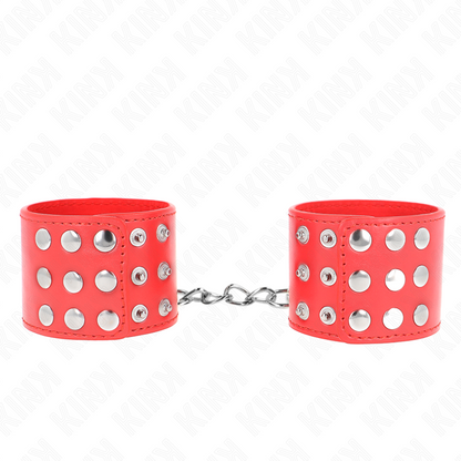 Muñequeras Con Cierre A Presión Ajustable Rojo 19-24 Cm X 5.5 Cm