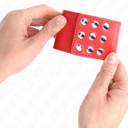 Muñequeras Con Cierre A Presión Ajustable Rojo 19-24 Cm X 5.5 Cm