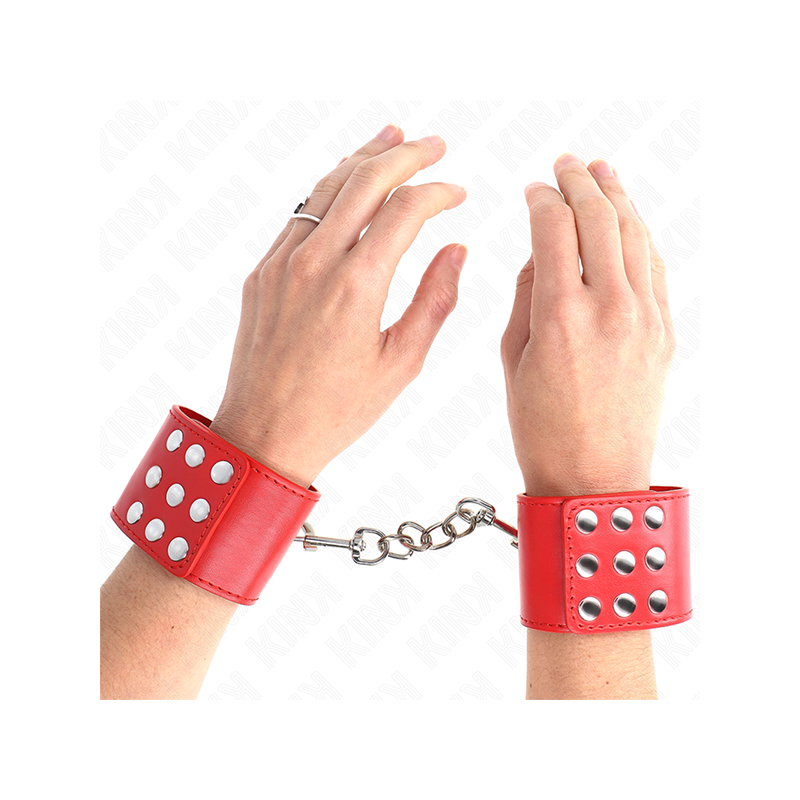 Muñequeras Con Cierre A Presión Ajustable Rojo 19-24 Cm X 5.5 Cm