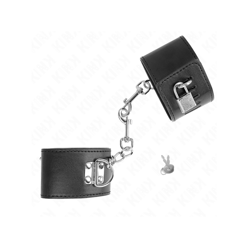 Muñequeras Con Cierre Candado Negro Ajustable 16-23 Cm X 5.5 Cm