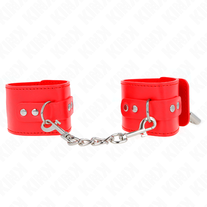 Muñequeras Con Cierre Candado Rojo Ajustable 16-23 Cm X 5.5 Cm