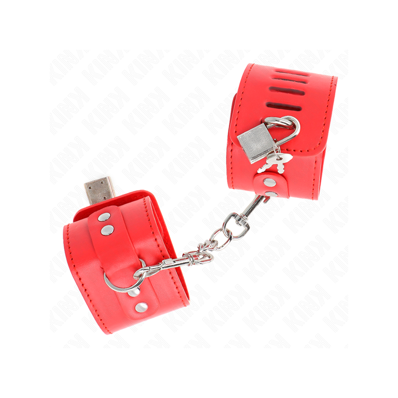 Muñequeras Con Cierre Candado Rojo Ajustable 16-23 Cm X 5.5 Cm