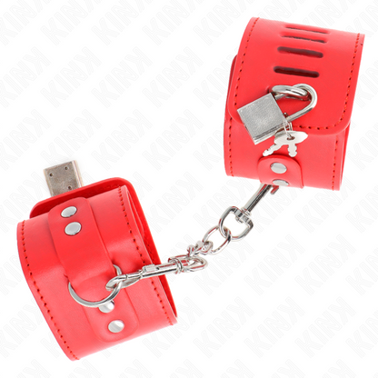 Muñequeras Con Cierre Candado Rojo Ajustable 16-23 Cm X 5.5 Cm