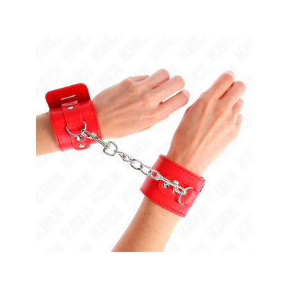 Muñequeras Con Cierre Candado Rojo Ajustable 16-23 Cm X 5.5 Cm