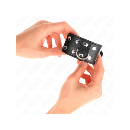 Muñequeras Con Doble Línea De Tachuelas Ajustable Negro