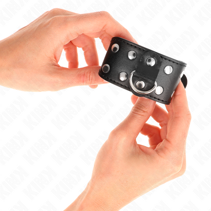 Muñequeras Con Doble Línea De Tachuelas Ajustable Negro