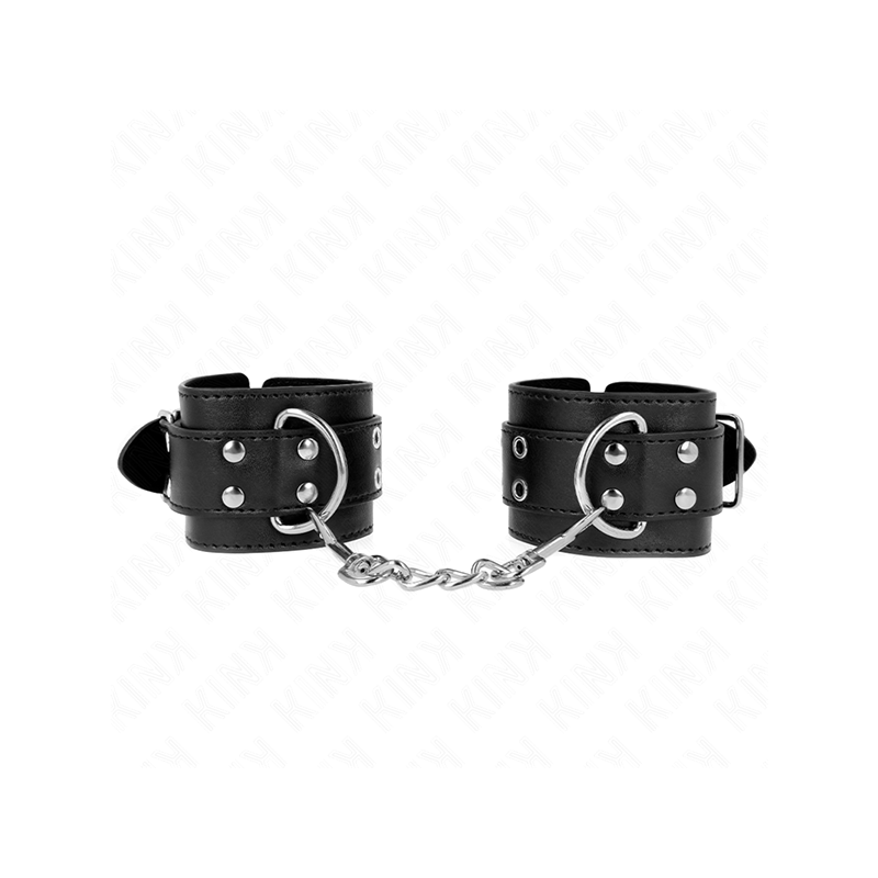 Muñequeras Con Doble Línea De Tachuelas Negro Austable 19-26 Cm