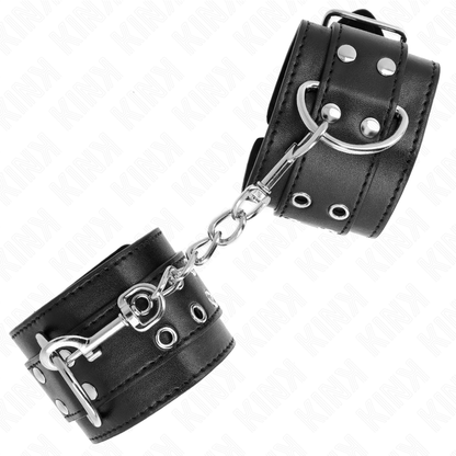 Muñequeras Con Doble Línea De Tachuelas Negro Austable 19-26 Cm