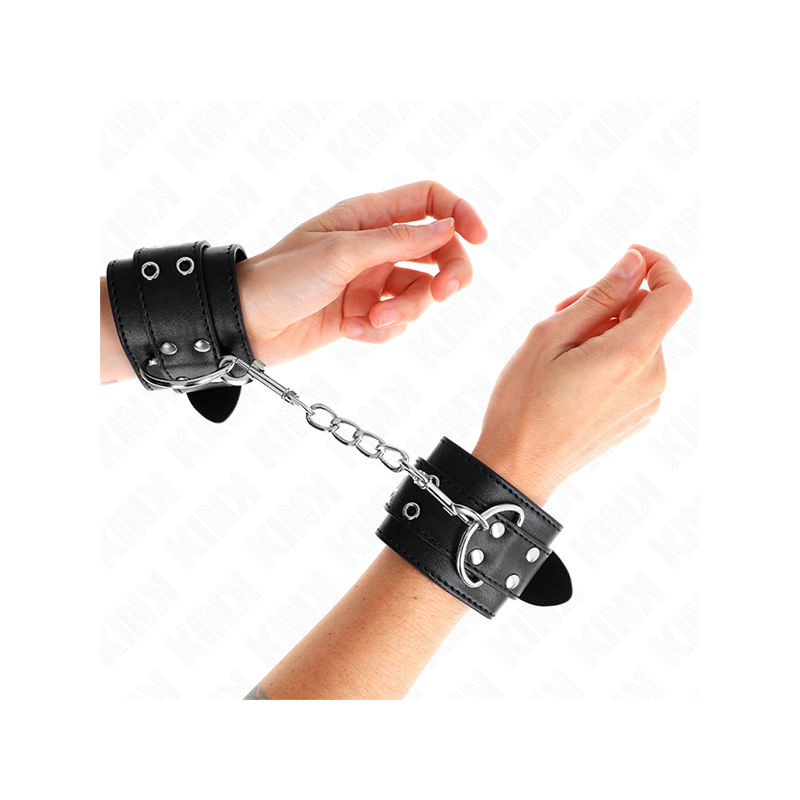 Muñequeras Con Doble Línea De Tachuelas Negro Austable 19-26 Cm