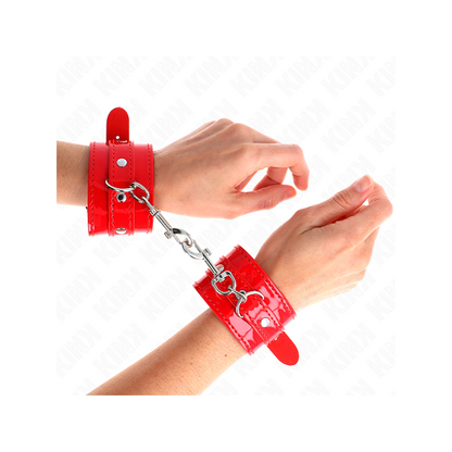 Muñequeras Con Tachuelas Rojo Ajustable 23-33 Cm