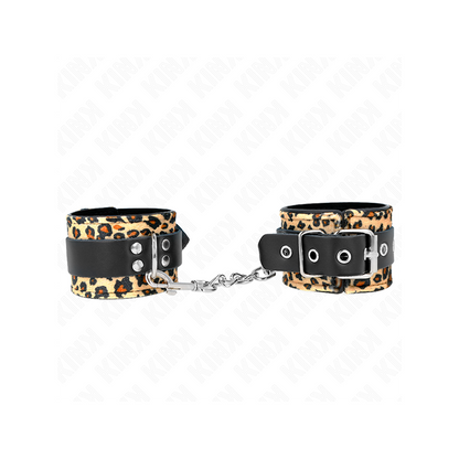 Muñequeras De Cuero Estilo Leopardo Ajustable 18-29 Cm X 5.5 Cm