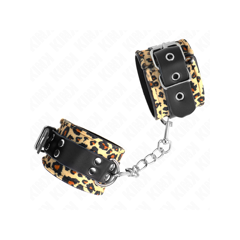 Muñequeras De Cuero Estilo Leopardo Ajustable 18-29 Cm X 5.5 Cm