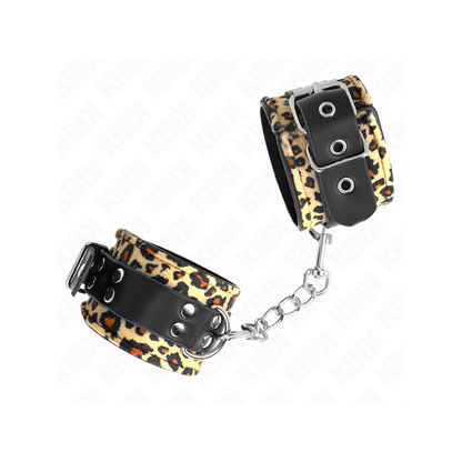 Muñequeras De Cuero Estilo Leopardo Ajustable 18-29 Cm X 5.5 Cm