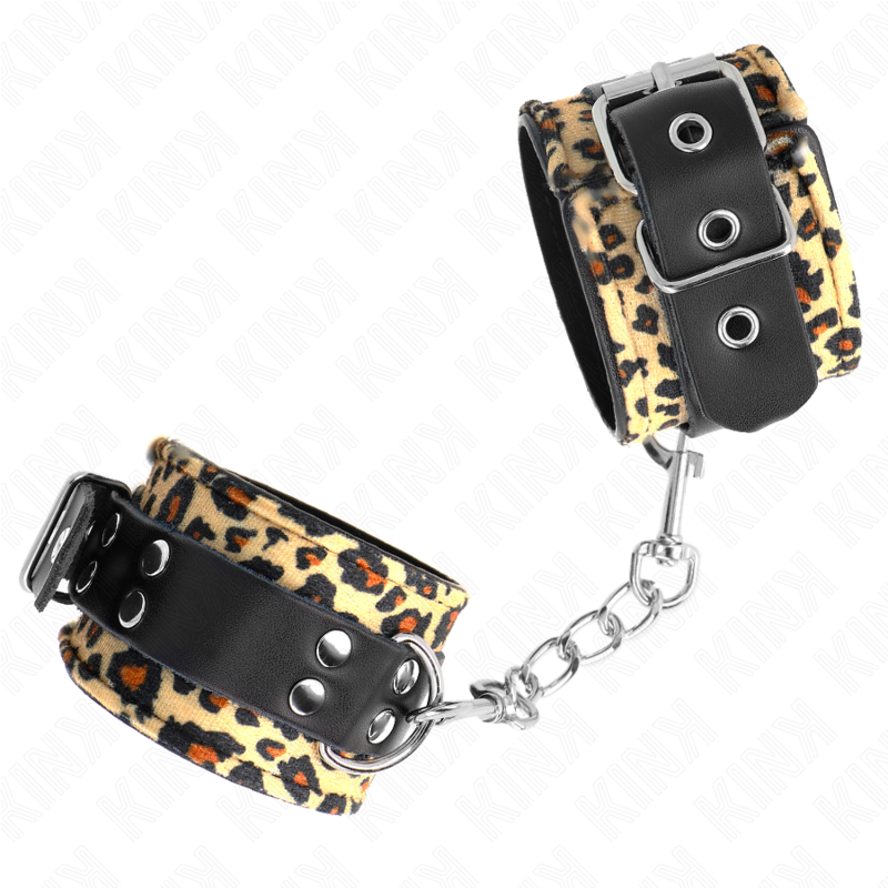Muñequeras De Cuero Estilo Leopardo Ajustable 18-29 Cm X 5.5 Cm