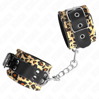 Muñequeras De Cuero Estilo Leopardo Ajustable 18-29 Cm X 5.5 Cm