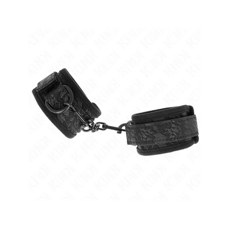 Muñequeras De Encaje Y Neopreno Ajustable Negro 20-29 Cm X 5 Cm