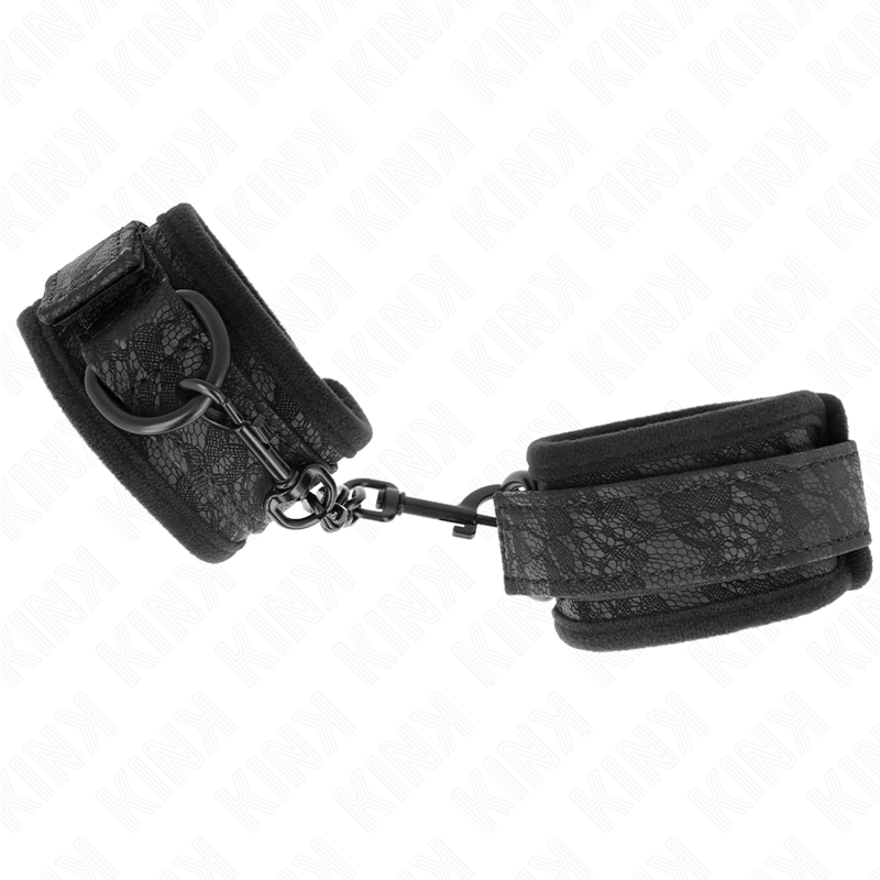 Muñequeras De Encaje Y Neopreno Ajustable Negro 20-29 Cm X 5 Cm
