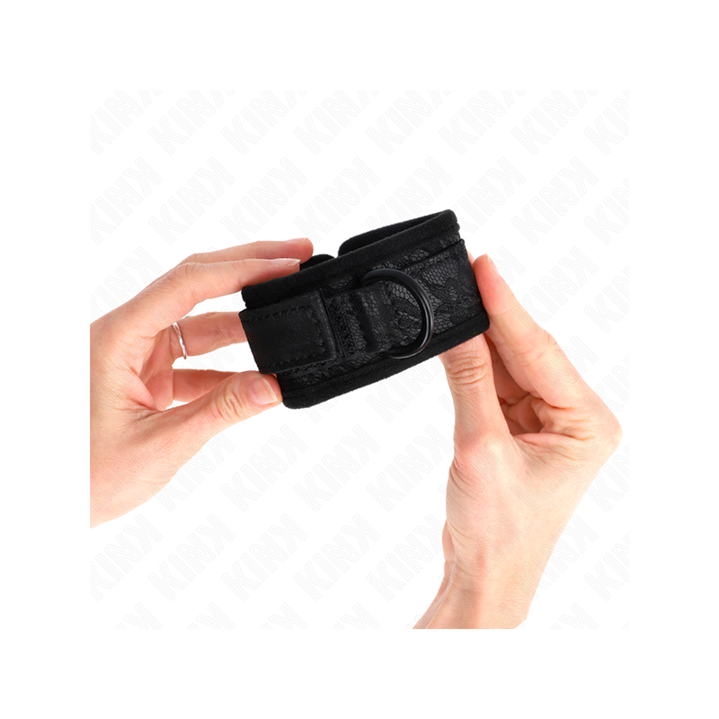 Muñequeras De Encaje Y Neopreno Ajustable Negro 20-29 Cm X 5 Cm