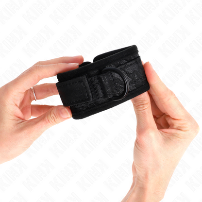Muñequeras De Encaje Y Neopreno Ajustable Negro 20-29 Cm X 5 Cm