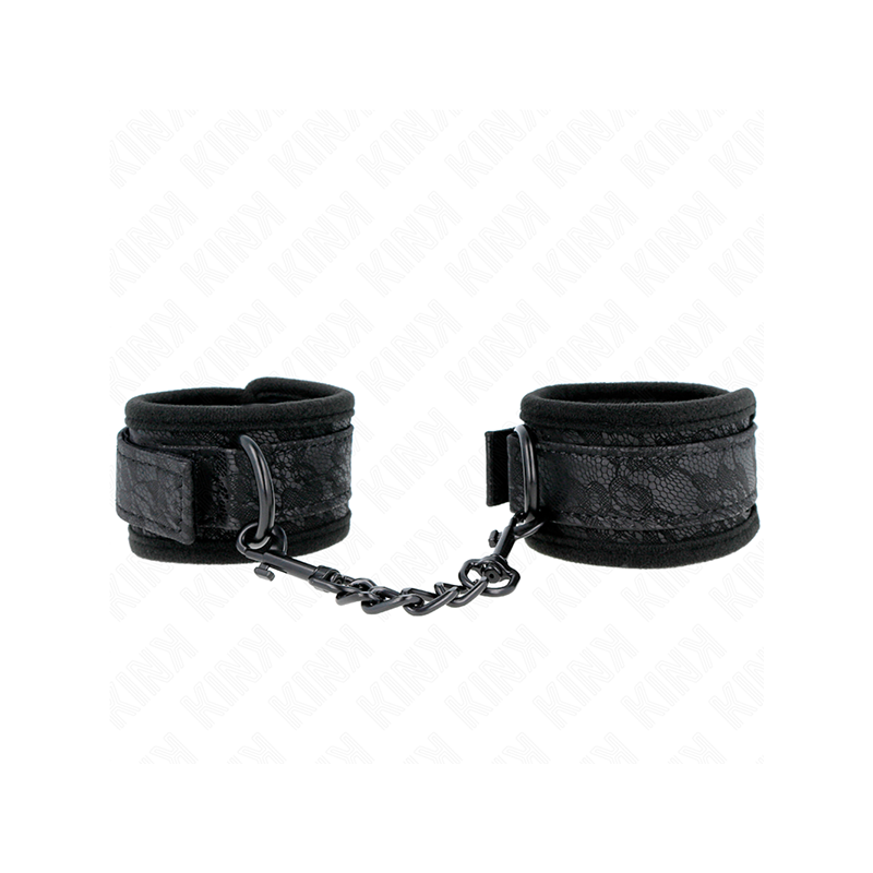 Muñequeras De Encaje Y Neopreno Ajustable Negro 20-29 Cm X 5 Cm